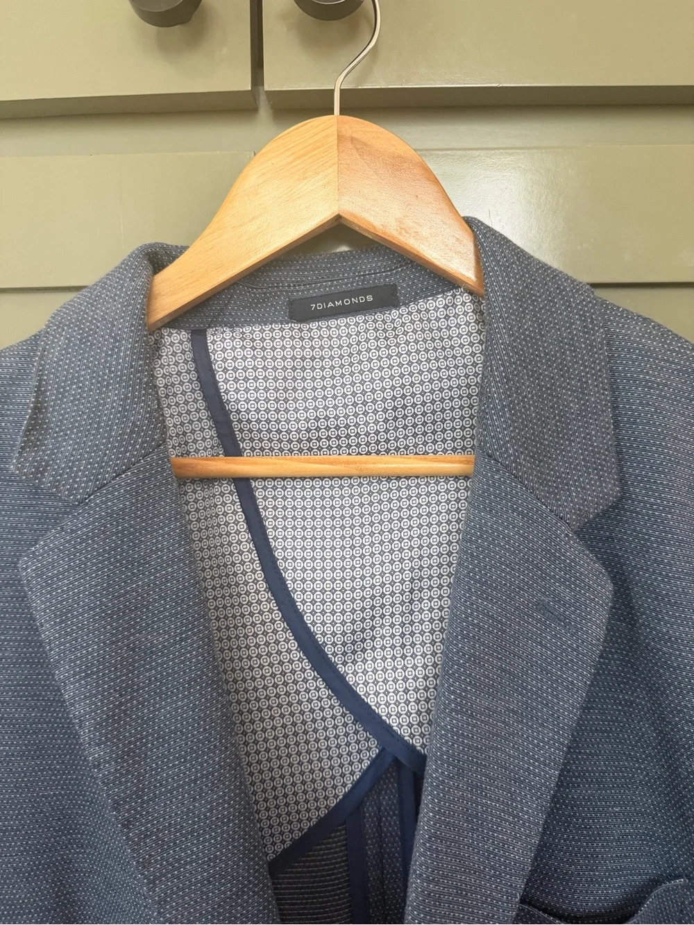 7 Diamonds Men's Navy Textured Knit Blazer
